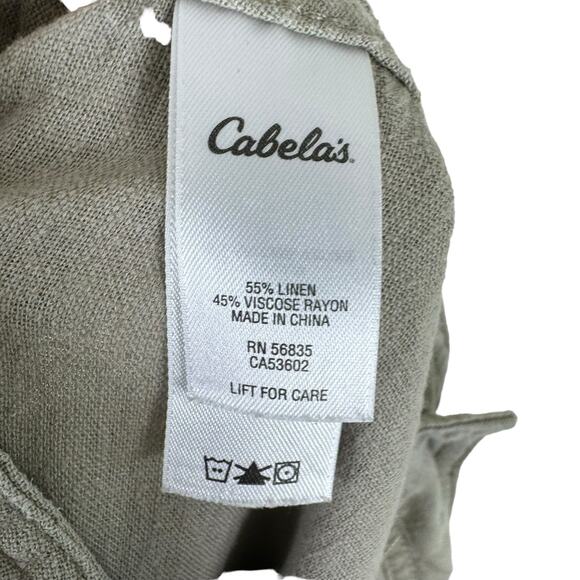 Cabela's Tan Linen Viscose High Rise Lightweight Capri Casual Pants Size 10 - Picture 8 of 9
